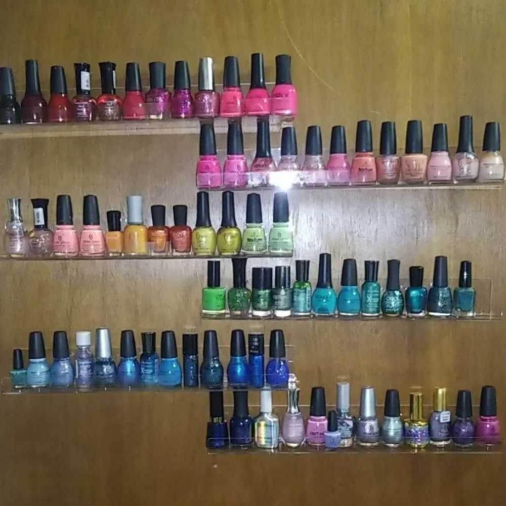 12 Acrylic Shelfs Nail Polish Display, Makeup Organizer, Toys, Books, Wall